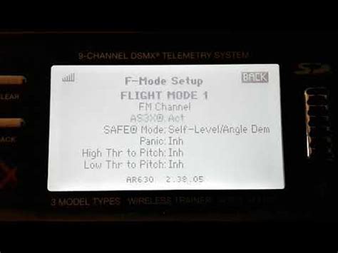 spektrum forward programming flight mode channel assign safe 